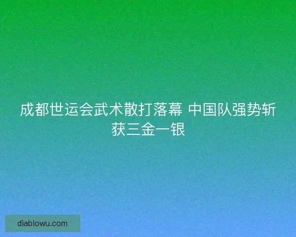 成都世运会武术散打落幕 中国队强势斩获三金一银 成都世运会武术散打落幕 中国队强势斩获三金一银