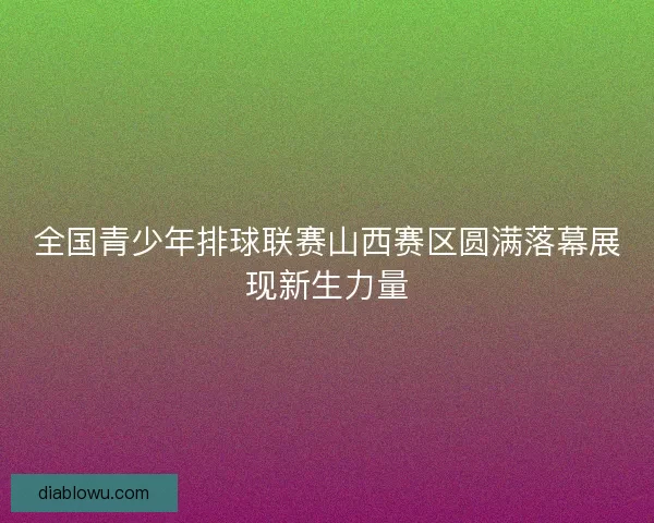 全国青少年排球联赛山西赛区圆满落幕展现新生力量